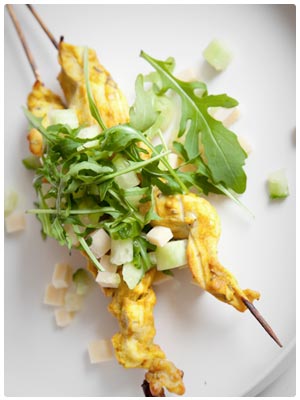 Grilled Chicken Skewers with Arugula