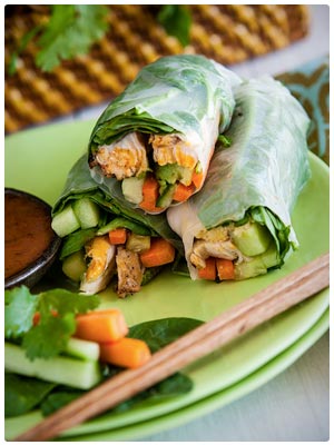 Southwest Grilled Chicken Spring Rolls