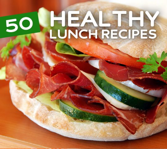50 Healthy Lunch Recipes- fill your stomach & fuel your body with one of these simple & healthy lunch ideas.