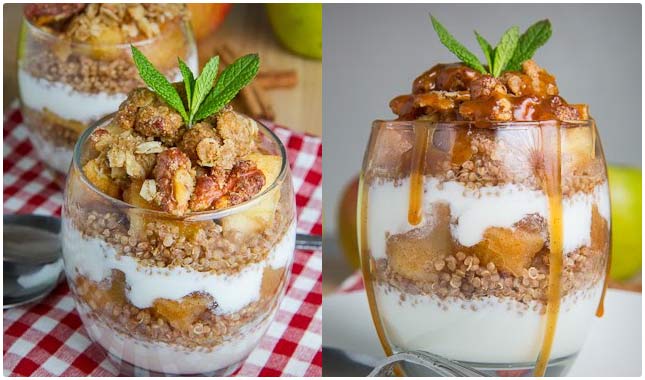 apple crumble quinoa parfait recipe