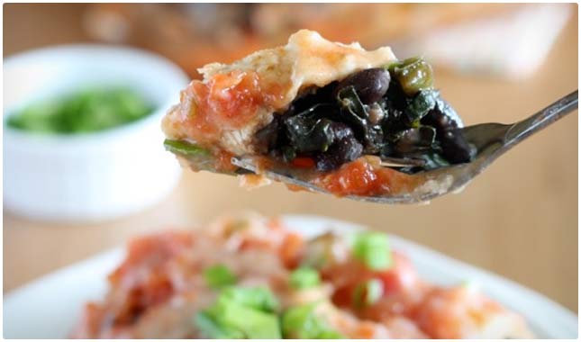 black bean and kale enchiladas