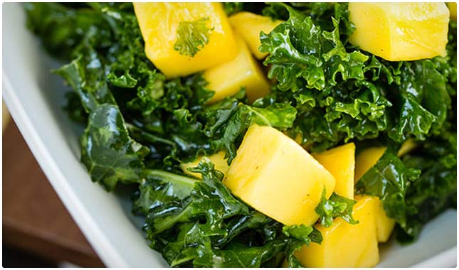 kale and mango