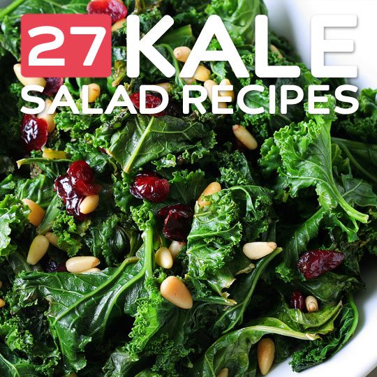 27 Kale Salad Recipes- packed with antioxidants and vitamins.