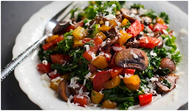 warm balsamic kale salad