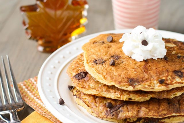 chocolate chip protein pancakes