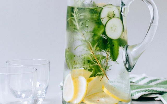 cucumber herb infused water