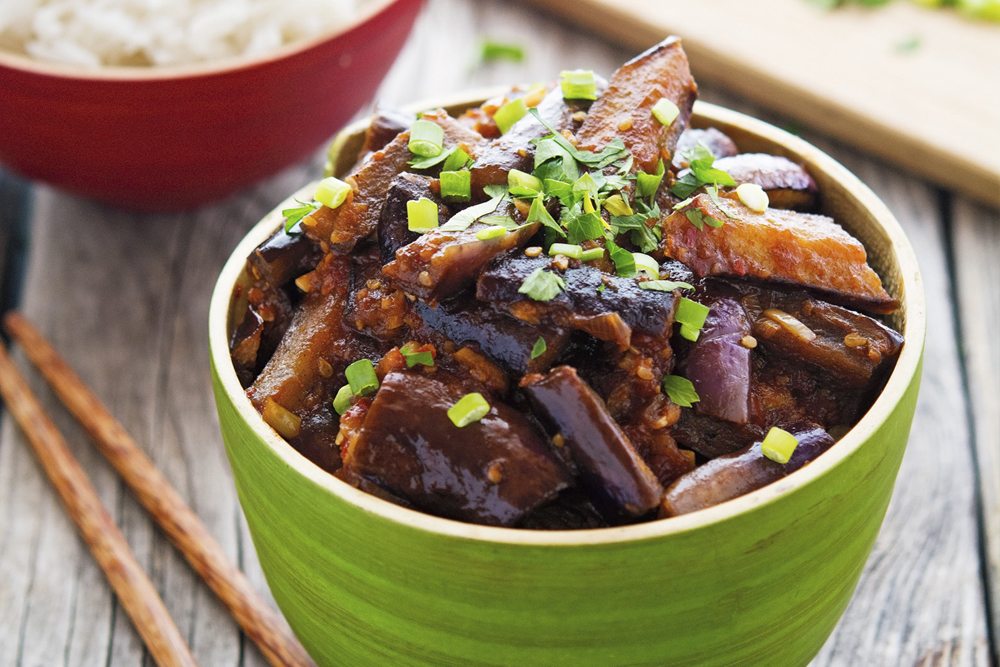 Spicy vegan Chinese eggplant