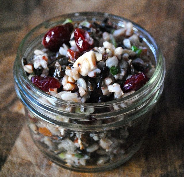 Wild rice salad mason jar recipe