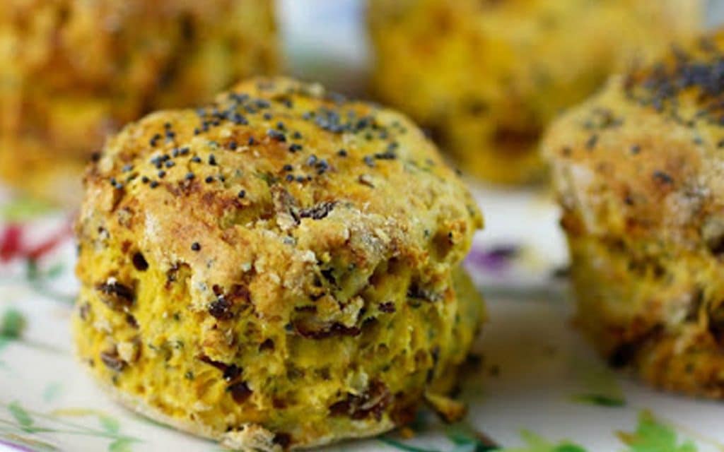 Pumpkin, pecan and poppy seed scones