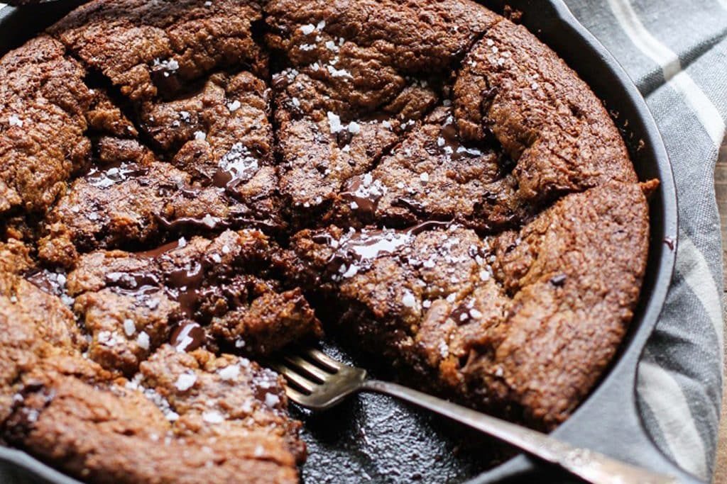 Deep dish paleo salted chocolate chip cookies