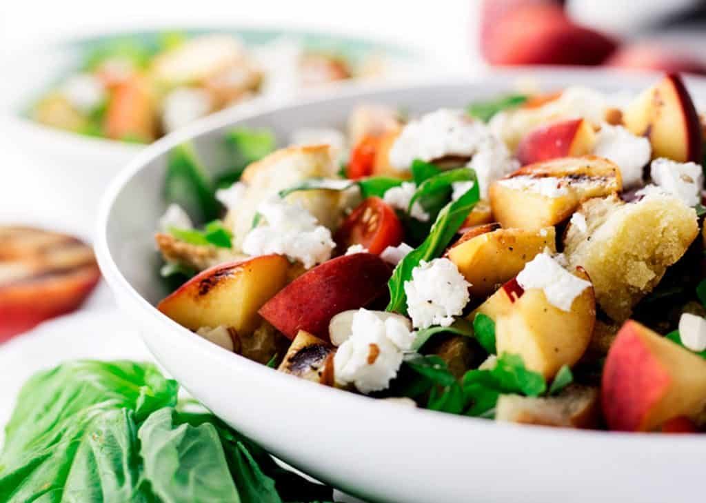 grilled peach panzanella