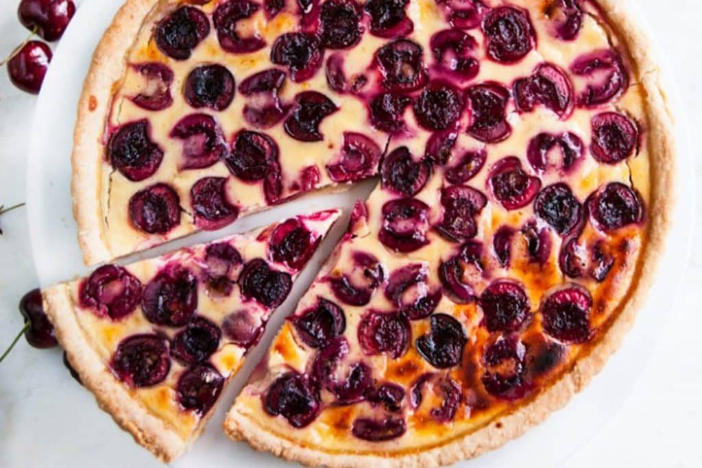 cherry custard tart