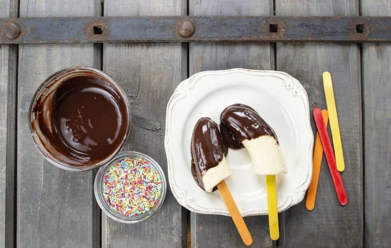 Chocolate covered banana pops - healthy kid snacks
