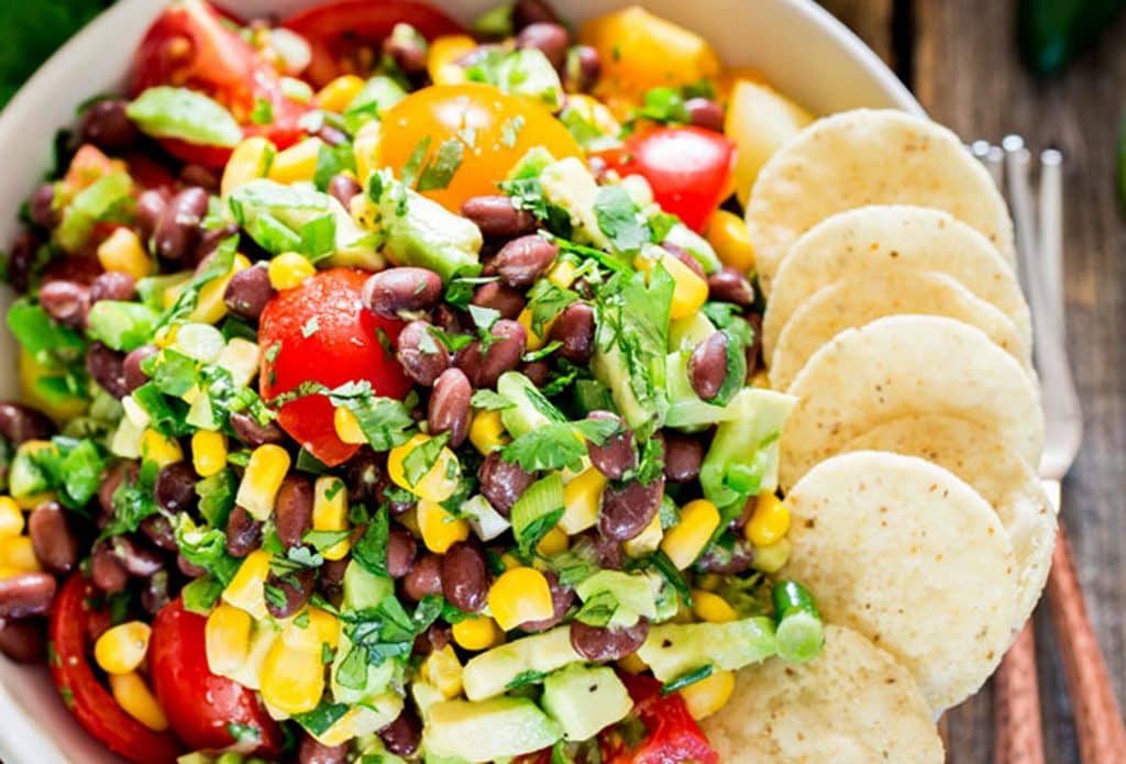 Black bean corn avocado salad