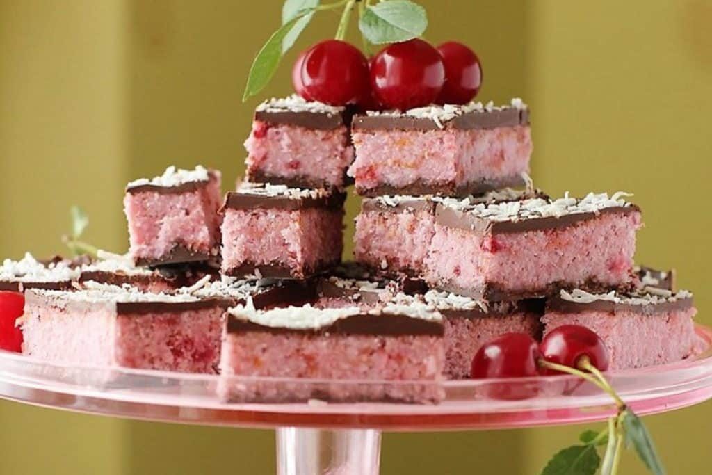 Coconut and cherry bars