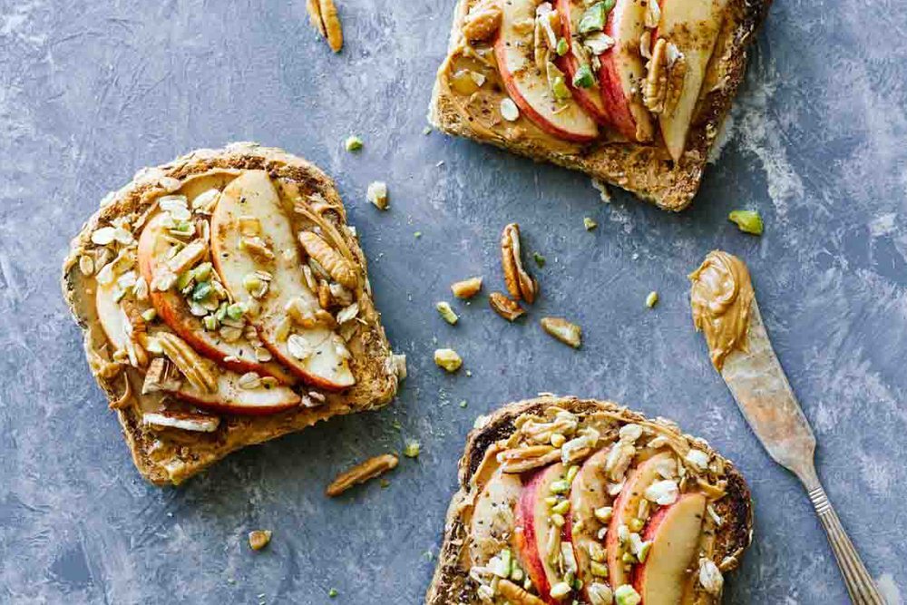 Apple cinnamon peanut butter toast