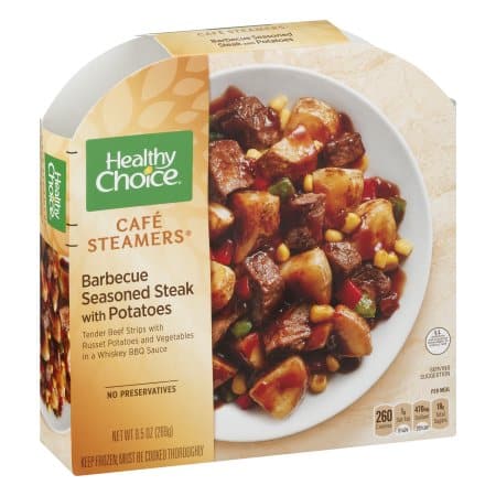 Healthy Choice Cafe Steamers Barbecue Seasoned Steak with Potatoes Health Frozen Foods